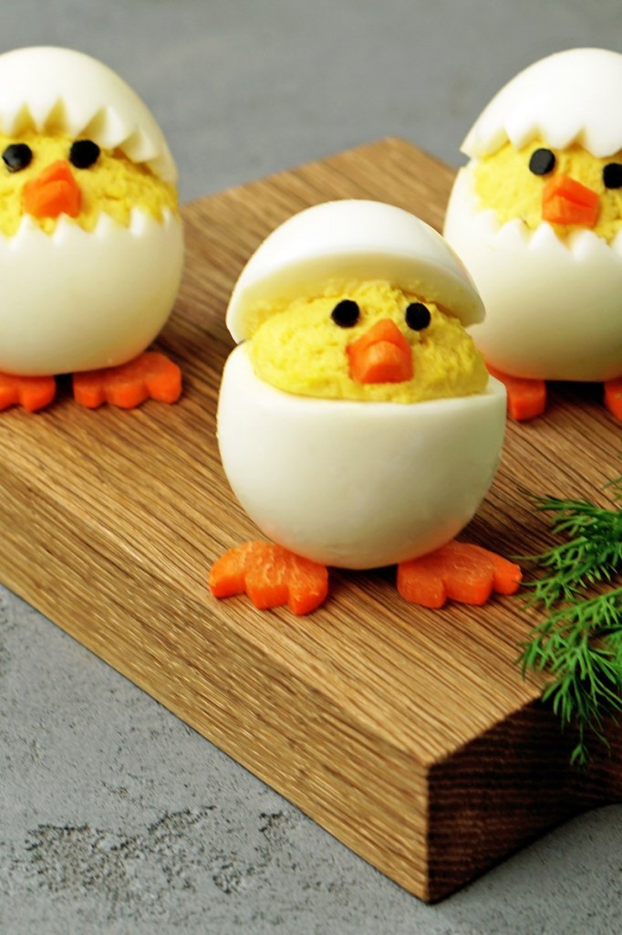 Cute Easter deviled egg chicks