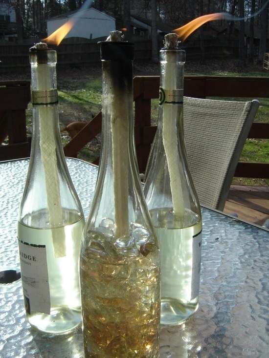 mosqito free yard citrinella wine bottle homeade diy outdoor solution backyard ideas